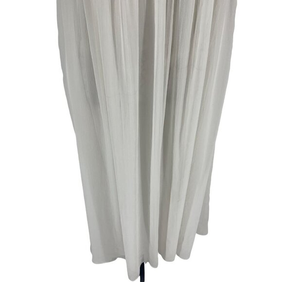 Vivi Party Embroidered Boho Maxi Dress White Sheer Taffeta Skirt Size Medium - Picture 5 of 10